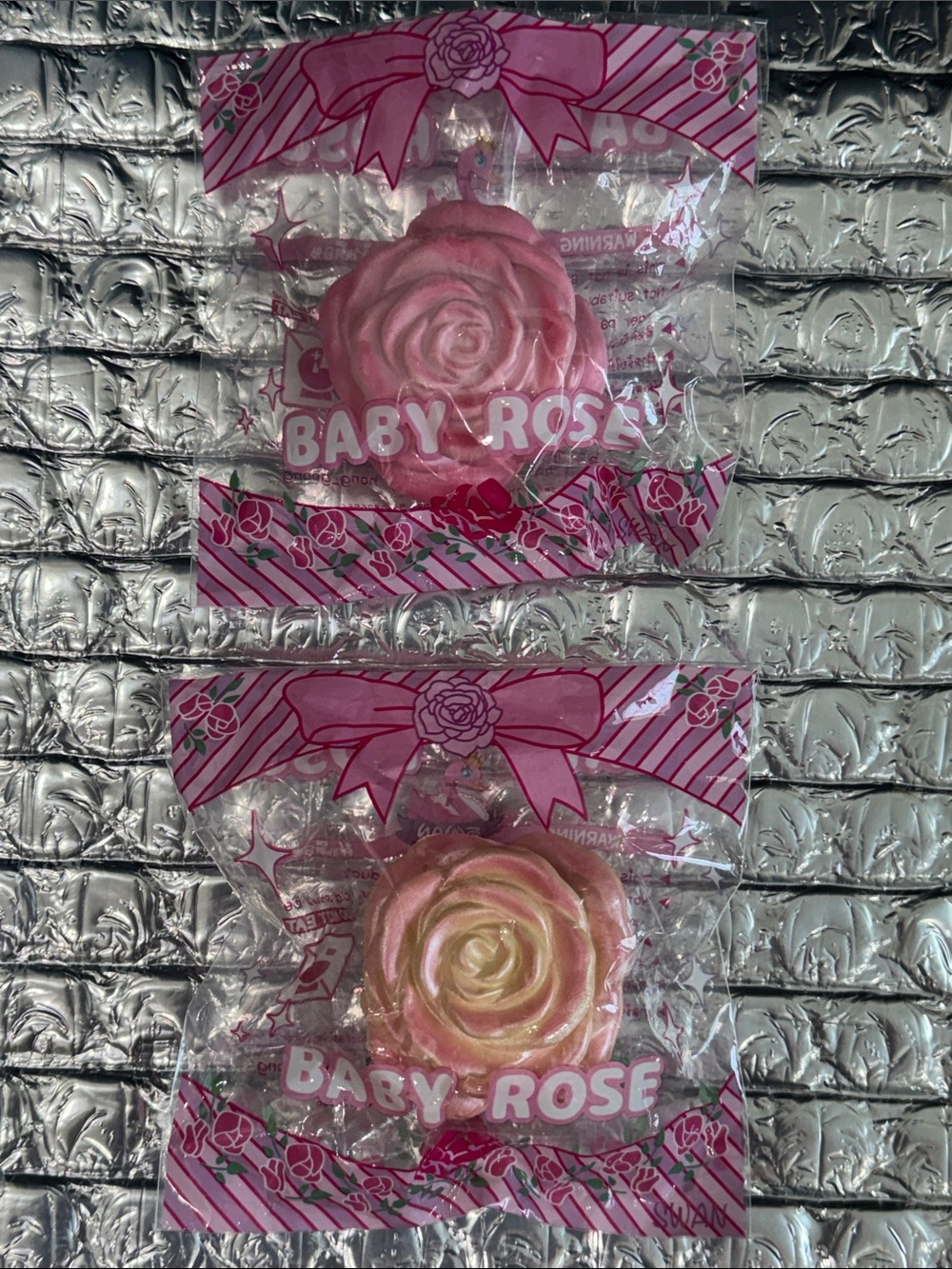Swan Baby Rose Squishy Rare 2018 Vintage Two Pack
